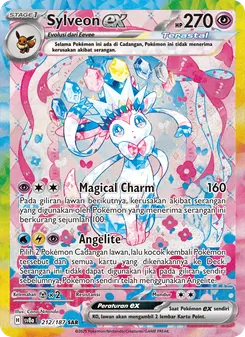 Kartu Sylveon ex dari Festival Terastal ex, nomor 212/187