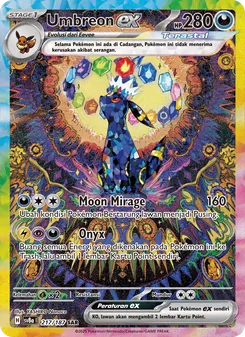 Kartu Umbreon ex dari Festival Terastal ex, nomor 217/187