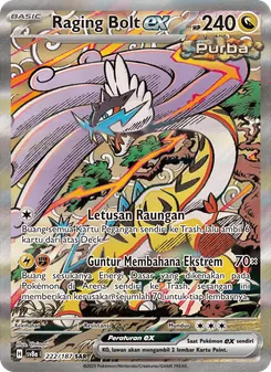 Kartu Raging Bolt ex dari Festival Terastal ex, nomor 222/187