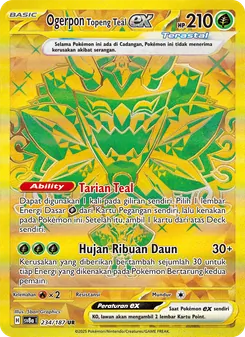 Kartu Ogerpon Topeng Teal ex dari Festival Terastal ex, nomor 234/187