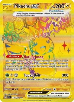 Kartu Pikachu ex dari Festival Terastal ex, nomor 236/187
