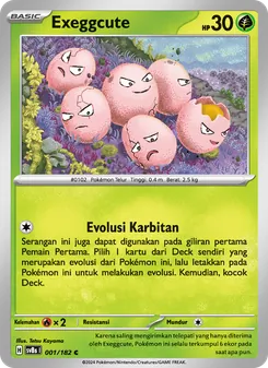 Kartu Exeggcute dari Kilat Rasi, nomor 001/182