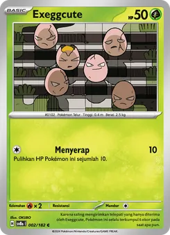 Kartu Exeggcute dari Kilat Rasi, nomor 002/182