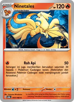 Kartu Ninetales dari Kilat Rasi, nomor 017/182