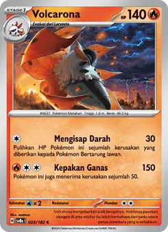 Kartu Volcarona dari Kilat Rasi, nomor 025/182