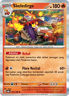Kartu Skeledirge dari Kilat Rasi, nomor 031/182