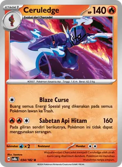 Kartu Ceruledge dari Kilat Rasi, nomor 034/182