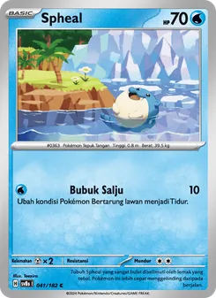 Kartu Spheal dari Kilat Rasi, nomor 041/182