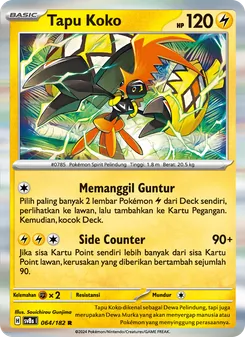 Kartu Tapu Koko dari Kilat Rasi, nomor 064/182