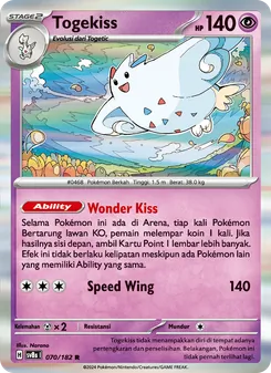 Kartu Togekiss dari Kilat Rasi, nomor 070/182