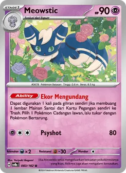Kartu Meowstic dari Kilat Rasi, nomor 083/182