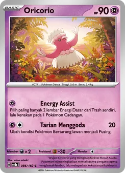 Kartu Oricorio dari Kilat Rasi, nomor 086/182