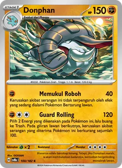 Kartu Donphan dari Kilat Rasi, nomor 100/182