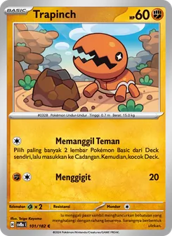 Kartu Trapinch dari Kilat Rasi, nomor 101/182