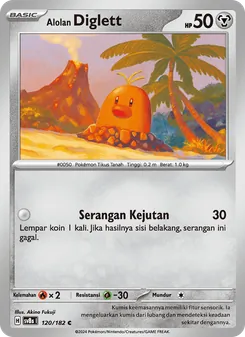 Kartu Alolan Diglett dari Kilat Rasi, nomor 120/182
