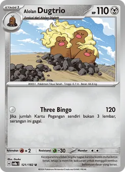 Kartu Alolan Dugtrio dari Kilat Rasi, nomor 121/182