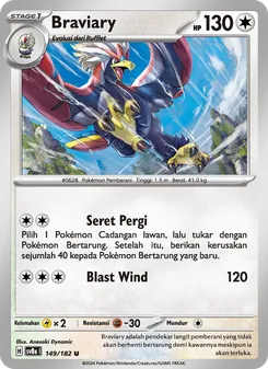 Kartu Braviary dari Kilat Rasi, nomor 149/182