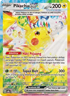 Kaart Pikachu ex uit สเตลลาร์สายฟ้าฟาด, nummer 230/182