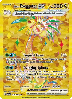 Kaart Alolan Exeggutor ex uit สเตลลาร์สายฟ้าฟาด, nummer 240/182