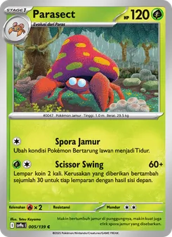 Kartu Parasect dari Ikatan Takdir, nomor 005/139