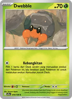 Kartu Dwebble dari Ikatan Takdir, nomor 010/139