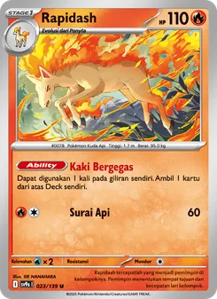 Kartu Rapidash dari Ikatan Takdir, nomor 023/139