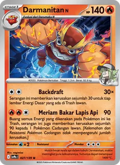 Kartu Darmanitan <N> dari Ikatan Takdir, nomor 027/139