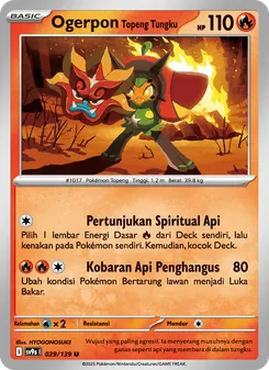 Kartu Ogerpon Topeng Tungku dari Ikatan Takdir, nomor 029/139