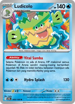 Kartu Ludicolo dari Ikatan Takdir, nomor 035/139