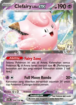 Kartu Clefairy <Lillie> ex dari Ikatan Takdir, nomor 049/139