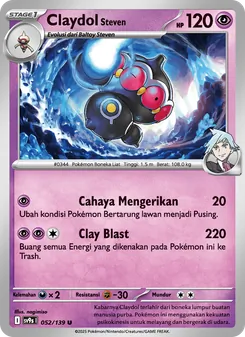 Kartu Claydol <Steven> dari Ikatan Takdir, nomor 052/139