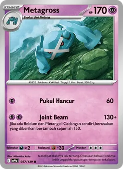Kartu Metagross dari Ikatan Takdir, nomor 057/139