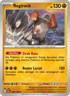 Kartu Regirock dari Ikatan Takdir, nomor 068/139