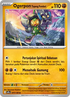 Kartu Ogerpon Topeng Fondasi dari Ikatan Takdir, nomor 077/139