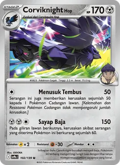 Kartu Corviknight <Hop> dari Ikatan Takdir, nomor 102/139