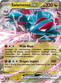 Kartu Salamence ex dari Ikatan Takdir, nomor 106/139