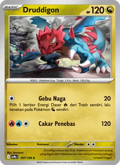 Kartu Druddigon dari Ikatan Takdir, nomor 107/139
