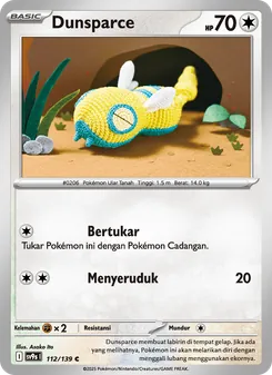 Kartu Dunsparce dari Ikatan Takdir, nomor 112/139