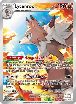 Kartu Lycanroc dari Ikatan Takdir, nomor 152/139