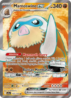 Kartu Mamoswine ex dari Ikatan Takdir, nomor 165/139