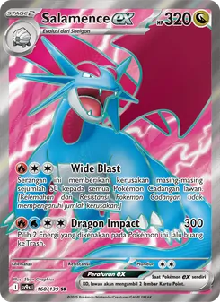 Kartu Salamence ex dari Ikatan Takdir, nomor 168/139