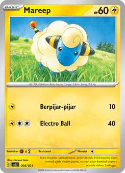 Kartu Mareep dari Sprigatito & Lucario ex, nomor 005/21