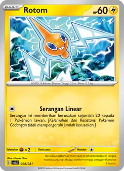 Kartu Rotom dari Sprigatito & Lucario ex, nomor 008/21