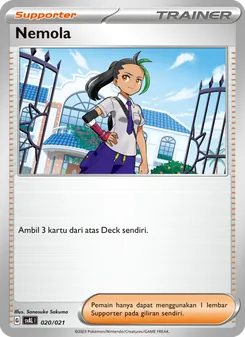 Kartu Nemola dari Sprigatito & Lucario ex, nomor 020/21