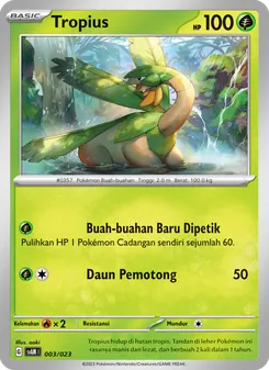 Kartu Tropius dari Fuecoco & Ampharos ex, nomor 003/23