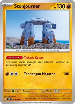 Kartu Stonjourner dari Fuecoco & Ampharos ex, nomor 010/23