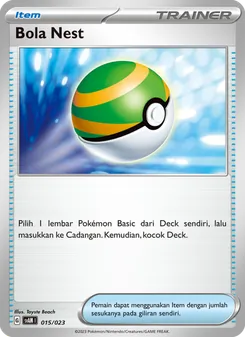 Kartu Bola Nest dari Fuecoco & Ampharos ex, nomor 015/23
