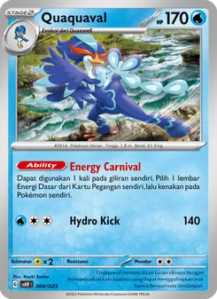 Kartu Quaquaval dari Quaxly & Mimikyu ex, nomor 004/23