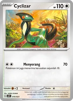 Kartu Cyclizar dari Quaxly & Mimikyu ex, nomor 010/23
