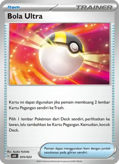 Kartu Bola Ultra dari Quaxly & Mimikyu ex, nomor 015/23